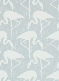 Vintagetapete Flamingos von Sanderson - Dove/ Chalk