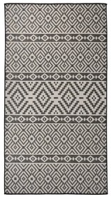 Tappeto Da Esterni A Tessitura Piatta 80x150 Cm Strisce Nere /