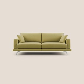 Dorian divano moderno in tessuto morbido antimacchia T05 giallo 218 cm