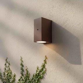 Applique Rettangolare 2xGU10 con Sensore Crepuscolare IP65 - Corten