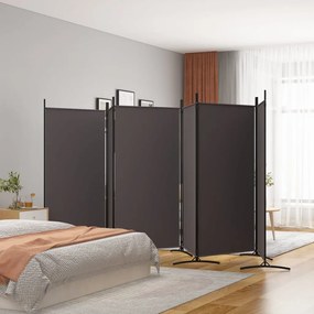 Divisorio A 6 Pannelli Marrone 520x180 Cm İn Tessuto /