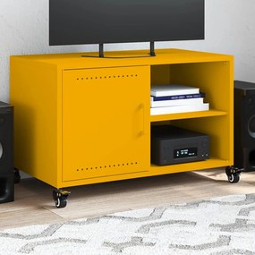 Mobile tv giallo senape 68x39x43,5cm acciaio laminato a freddo