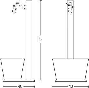Fontana da Giardino con Rubinetto Vaschetta e Base Belfer 42/QVR Tortora...