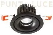 Tresor faretto da incasso led 12w 4000k 925lm ip20 nero d.10,7cm