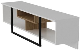 Tavolo TV bianco in rovere 149x40 cm Asal - Kalune Design