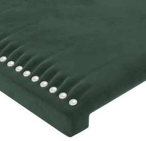 Testiera verde scuro 80x5x78/88 cm in velluto