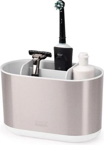 Portaspazzolino verticale argentato in acciaio inox Duo Steel – Joseph Joseph