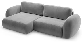 Divano angolare grigio scuro allungabile/con contenitore con rivestimento in velluto Tonale – Cosmopolitan Design