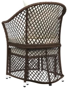 Set Divani da Giardino 2 pz con Cuscini in Polyrattan Marrone