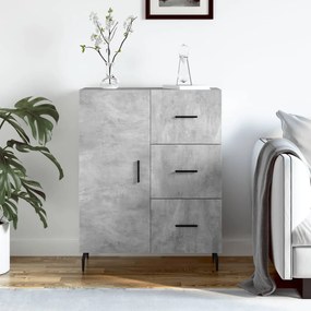 Credenza grigio cemento 69,5x34x90 cm in legno multistrato