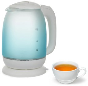 Bollitore elettrico 1,7 L 2200 W vetro azzurro