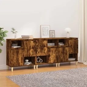 Credenze 3pz Rovere Fumo 60x35x70 Cm İn Legno Multistrato /