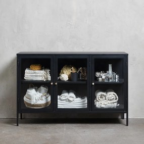 Vetrina in metallo nero 132x85 cm Carmel - Unique Furniture