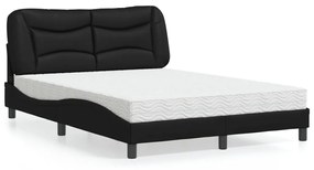 Letto Con Materasso Nero 120x200 Cm İn Similpelle /