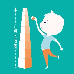 Cubi da sovrapporre - piramide - animali della foresta