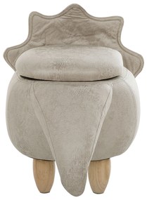 Pouf contenitore in tessuto grigio chiaro TRICERATOPS Beliani