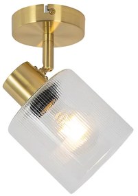 Faretto da soffitto Art Déco oro con vetro regolabile - Laura