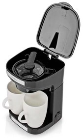 Nedis KACM140EBK - Macchina da caffè per due tazze 450W/230V 0,25 l