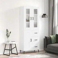 Credenza Bianco Lucido 69,5x34x180 cm in Legno Multistrato 3198659