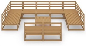 Set divani da giardino 12 pz in legno massello di pino