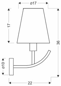 Applique VITORIA 1xE14/40W/230V gialla/ottone