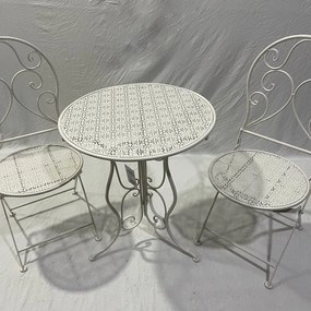 Set tavolo e sedie Bistrot in ferro per 2 persone,  bianco