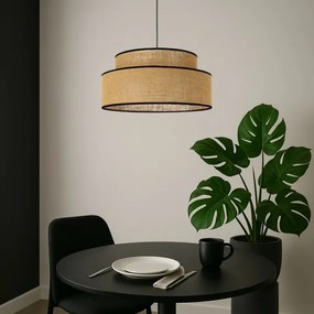 Lampadario a sospensione con filo BOHO 1xE27/60W/230V diametro 40 cm beige