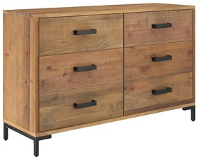 Credenza marrone 110x35x70 cm in legno massello di pino