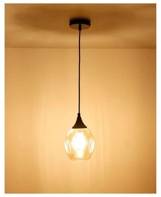 Lampada a sospensione nera con paralume in vetro ø 14 cm Aspa - Candellux Lighting
