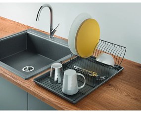 Vaschetta di raccolta in acciaio inox grigio antracite Lava - Metaltex