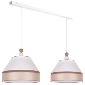 Duolla - Lampadario a sospensione con filo AVIGNON 2xE27/15W/230V bianco/beige
