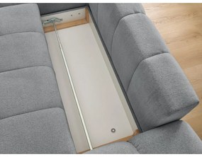 Divano angolare grigio scuro allungabile e con contenitore (penisola a sinistra/chaise lounge) con rivestimento in ciniglia Everest – Bobochic Paris