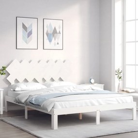 Giroletto Senza Materasso Bianco 140x200 Cm Legno Massello Pino /
