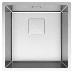 Lavello semincasso 1 vasca in inox argento DELINIA Michigan S L 45 x L 45 cm