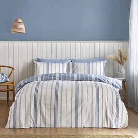 Set copripiumino e federa bianco e blu per letto singolo 135x200 cm Harbour Stripe – Catherine Lansfield