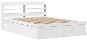 Giroletto con testiera bianco 135x190 cm legno massello di pino