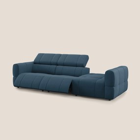 Giotto Divano con terminale e opzione relax elettrico in microfibra effetto velluto impermeabile T09