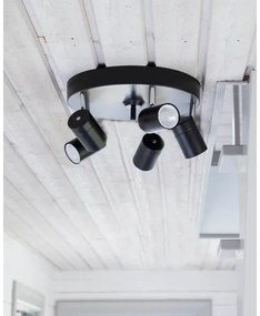 ByRydens 4200730-4002 - Faretto CORRECT 5xGU10/7W/230V nero Ø 30 cm