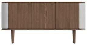 Cassettiera bassa grigio-marrone in rovere 150x75 cm Treasures - UMAGE