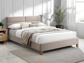 Letto Sierra Velvet in velluto beige – 140x200 cm