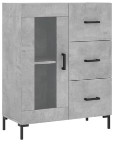 Credenza grigio cemento 69,5x34x90 cm in legno multistrato