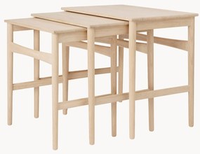 Set di 3 tavolini in legno di quercia CH004