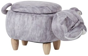 Pouf animaletto velluto grgio PUG Beliani