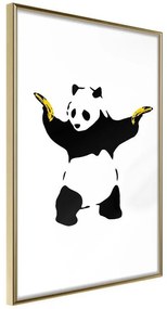 Poster Banksy: Panda With Guns  Cornice Quadri Cornice d'oro, Larghezza x Altezza Home decor 40x60