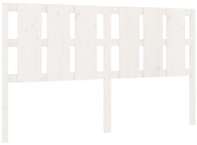 Testiera per Letto Bianca 185,5x4x100 cm Legno Massello di Pino