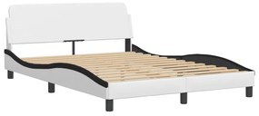 Letto con Materasso Nero e Bianco 120x200 cm in Similpelle