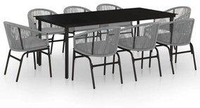 Set mobili da pranzo da giardino 9 pz antracite