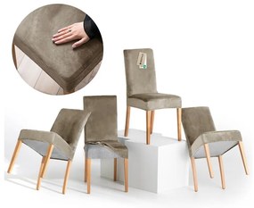 Set di coprisedia greige con rivestimento elastico per sedie 4 pz 48 cm Sento – Restilo