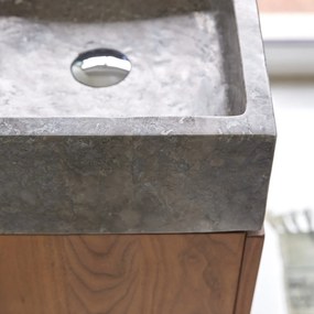 Tikamoon - Mobile in legno di noce con lavabo 40 Line
