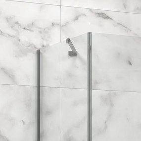 Kamalu - Box doccia 70x140 telaio acciaio spazzolato porta battente laterale fisso 70cm| KT1000SAS